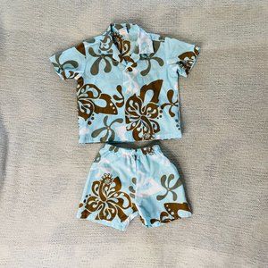 NWOT Hawaii Print Baby Short & Top Outfit 24 Month